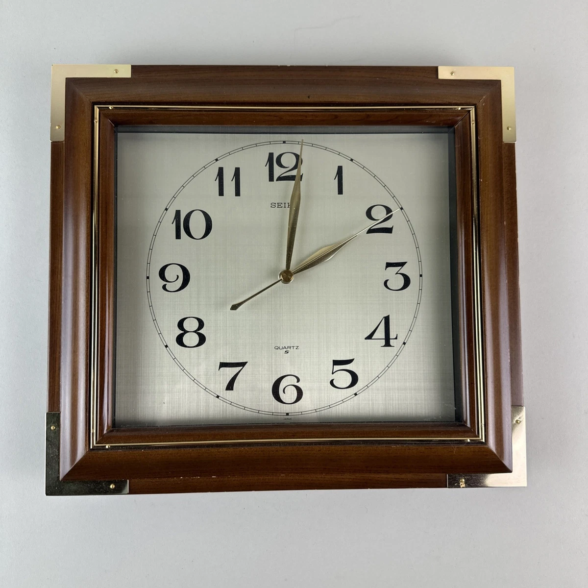 インテリア時計 SEIKO quartz square wall clock 90s 1990s Seiko, Vintage Japan Clock With a Timer by Quartz in Plastic