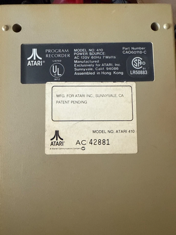 Grabadora de programa Atari 410 (gran forma, enciende, sin probar) Foto 2 de 2