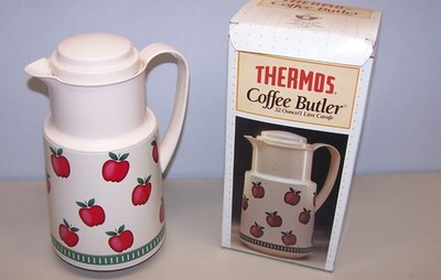 Vintage 1986 Apple Thermos Coffee Butler Carafe 32oz