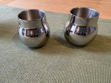 Georg Jensen Cafu Tea Light Holders ? Set of 2 ? Mirror Polished Stainless Steel