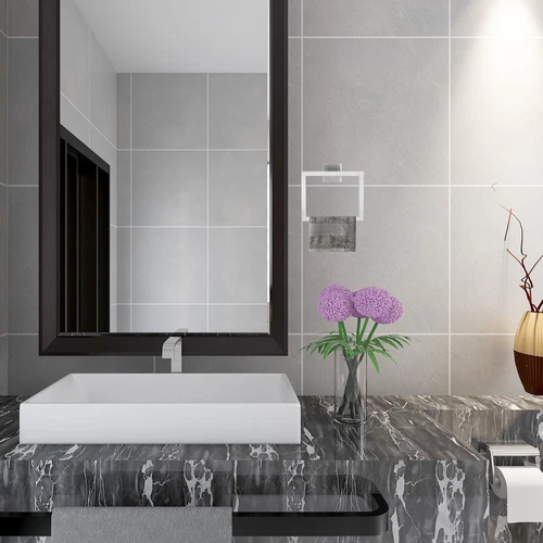 5 Pcs Bathroom Hardware Accessories Set Stainless Steel Towel Bar Set Silver - Picture 5 of 6