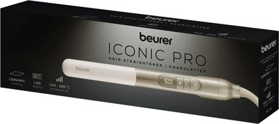 Haarglätter Beurer HS 70 ICONIC Pro Weiß Keramik Ionen 100-220°C Tasche Neu