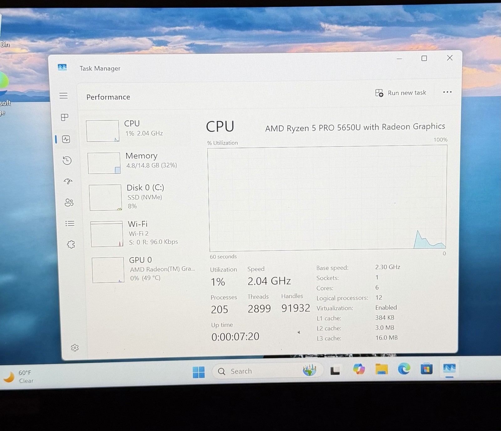 Lenovo ThinkPad T14, 14-Inch Laptop, with AMD Ryzen 5 PRO 5650U, Windows 11 Pro