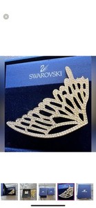 Authentic NWT $155 Swarovski Naturally Brooch Butterfly Gold Plated (1081987)