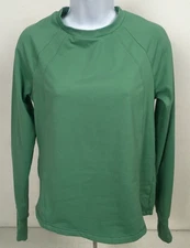Members Mark Top Women Size XS Green Crew Neck Long Sleeves w Thumb Holes