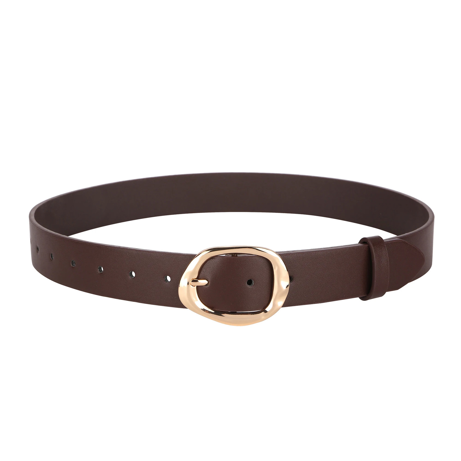 Wide Faux Leather Belt Women's Geometric Pin Buckle Jeans Waist Punk Belts