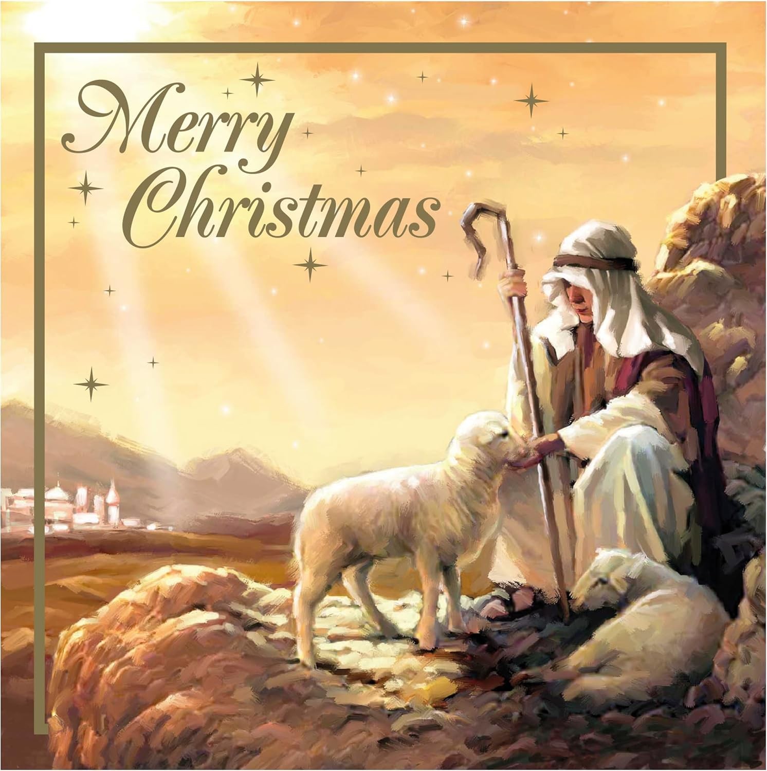 Eurowrap Pack of 12 Assorted Christmas Cards Xmas Traditional Religious, 2 Desi