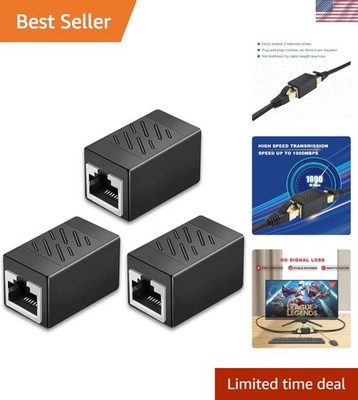 High-Speed 3 Pack RJ45 Ethernet Coupler - Connect & Extend Your Network Cables