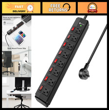 8 Outlet Heavy Duty Power Strip with Individual Switches, Surge Protector 1200J,