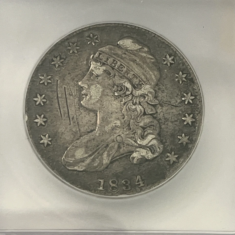 1834 50c ICG VF 35 DETAILS (scratched) Capped Bust Half Silver Dollar - Image 3 of 4