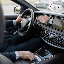 Zone Tech Pair Black And White Mirror Fuzzy Dice 3 Pair Plush Car Hanging ...