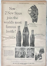 1956 full page newspaper ad for Coca-Cola - 2 Sizes Join famous bottle, Frosty