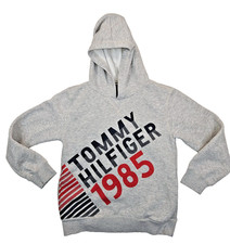 Tommy Hilfiger light gray heather pullover hoodie, kids size M 12/14