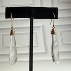Vintage Authentic Rock Crystal Quartz Drop Earrings 925 Gold Vermeil Chandelier — photo 4