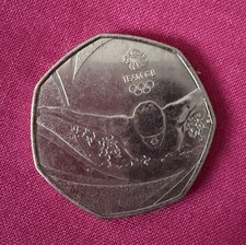 2016 Team GB Olympic Swimming 50p Fifty Pence Piece Coin Circulated