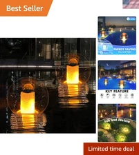 Waterproof Solar Flame Lights - Elegant Floating Lanterns for Pool Parties