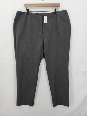 Talbots Pants Womens 20W Charcoal Gray Stretch Dress Work Elastic Waist Career