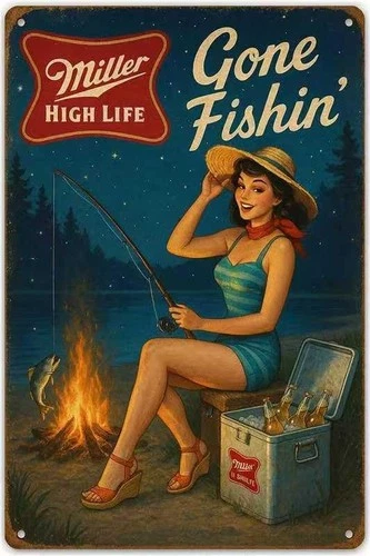 Vintage Tin Metal Signs Home Décor 8x12 Beer for Man Cave Funny Poster for Fishi