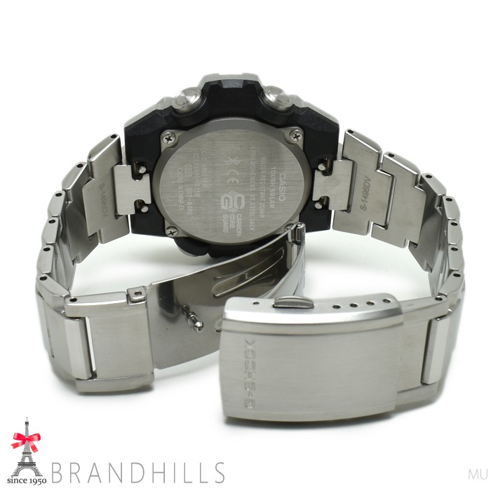 CASIO G SHOCK Wristwatch G STEEL Solar Bluetooth Mobile Link SS Resin Black Dial