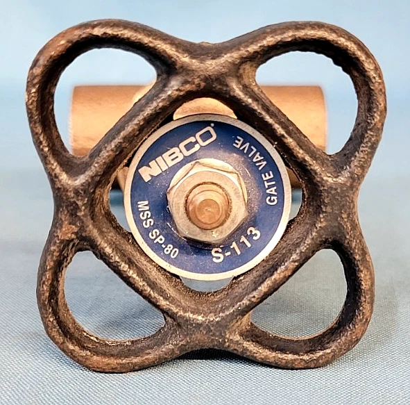 NIBCO 3/4" GATE VALVE M/N: S-113 SOLDER ENDS BRONZE - Image 2 of 4