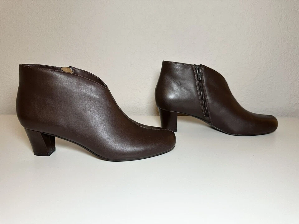 Botines para mujer David Tate Fame de cuero marrón chocolate 8,5 estrechos Foto 3 de 4