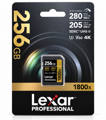 Lexar 256GB Professional 1800x SDXC UHS-II Speicherkarte Gold Series Class 10 U3 V60