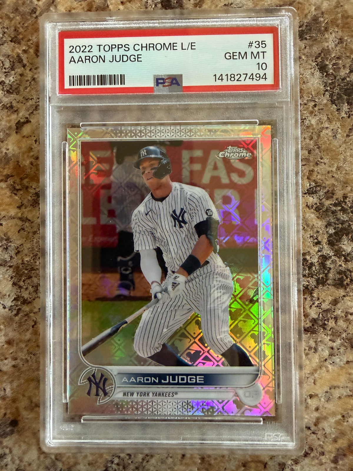 2022 Topps Chrome Aaron Judge Logofractor PSA 10