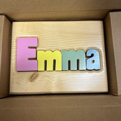 Damhorst Toys Name Puzzle Stool    Emma    Pastel Colors   New - Baby Gift Emma