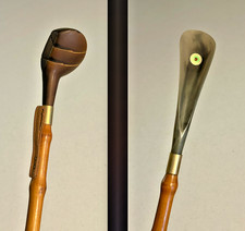 VIntage Italian Golf Club Shoe Horn Long Handle Made in Italy MCM Bamboo Style