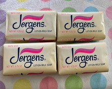 Jergens Lotion Mild Bar Soap 4.75 oz Facial Bath VTG Four Bars