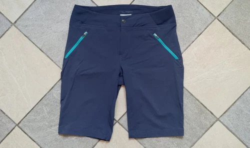 Columbia Passo Alto Women Hiking Shorts Size 12 L Blue Stretch Omni-Shade Trail