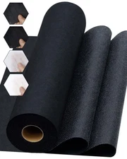 Medium Weight Black Iron-On Non-Woven Fusible Interfacing 16.5" x 30yds Mediu...