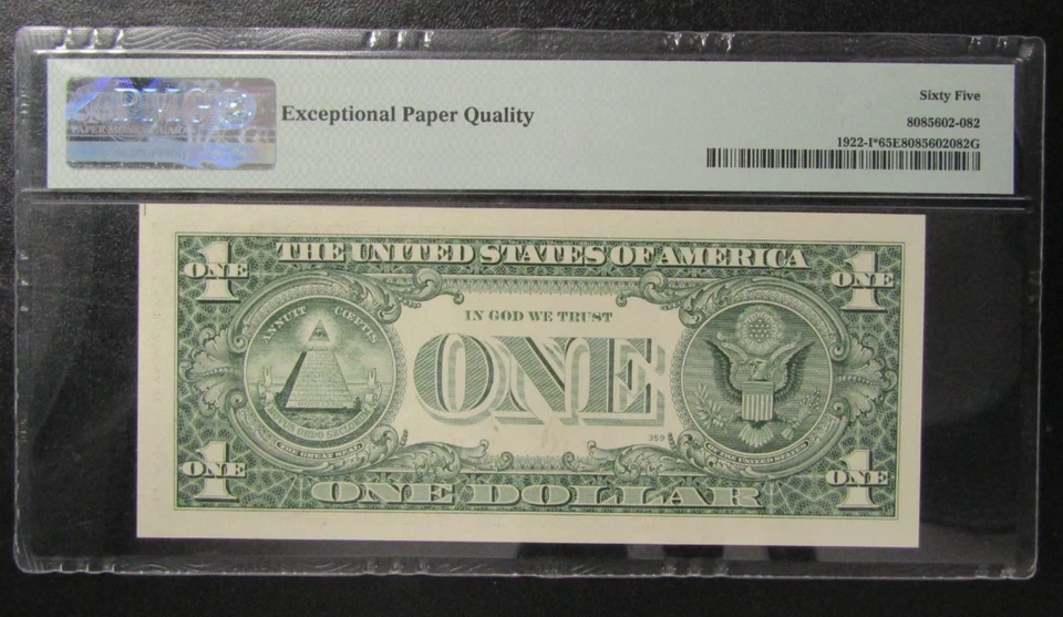 1995 $1 Federal Reserve Star Note Minneapolis FR#1922-I* PMG 65 - Image 2 of 2