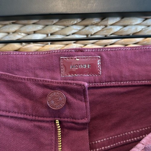 Jeans Madre Vita Alta Weekender Skimp Svasato Gioco Data Rosso Borgogna, 28 - Foto 11 di 15
