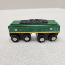Maison Joseph Battat Wooden Magnetic Green Coal Car Train "Thomas Compatible"