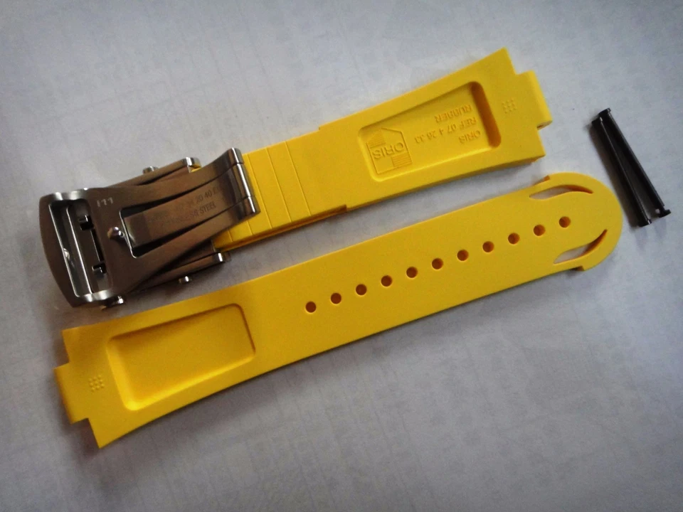 ORIS 743-7673 Ø46mm Aquis Pequeño Segunda Fecha GOMA Banda Correa Pulsera + Hebilla Foto 2 de 4