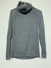 Lululemon Women Size 4 Gray Sweat and Savasana Merino Wool Turtleneck Sweater