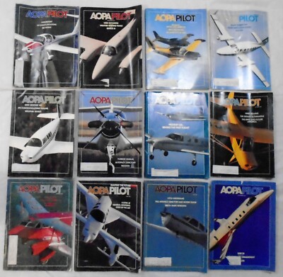 AOPA PILOT AVIATION AIRCRAFT MAGAZINE ENGLISH LOT OF 12 MONTHS 1981 - 1984