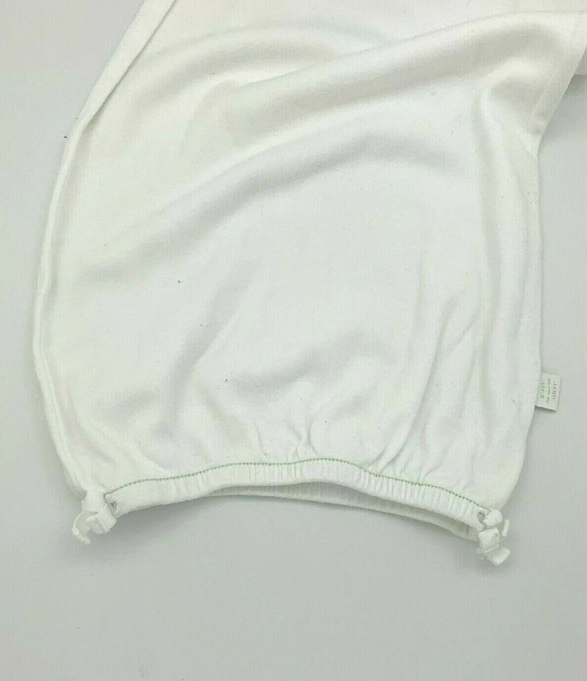 Mameluco Janie And Jack orgánico de una pieza con protectores de manos blanco 3-6 meses Foto 3 de 4