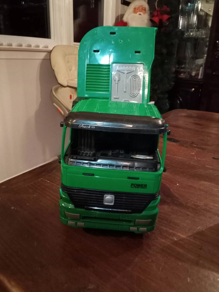 Click N Play 1:22 Large Pull Back Sanitation Garbage Truck Power First Green - Image 2 of 4