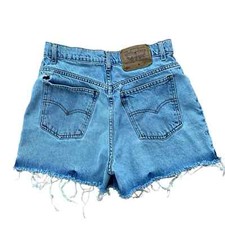 Vintage 90s Levi s 954 orange tab high waisted distressed jean shorts