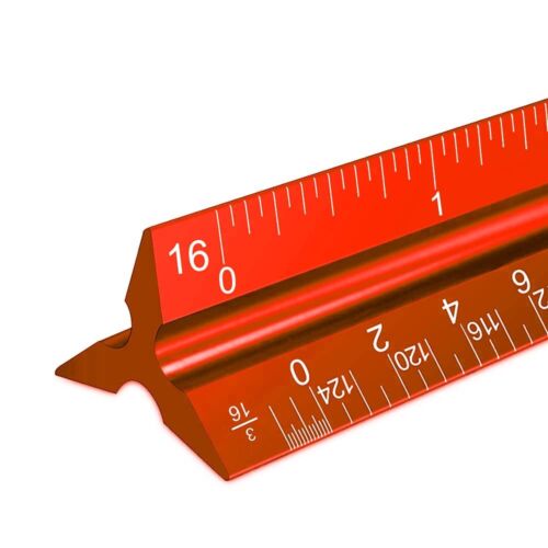 Architectural Scale Ruler 12" Aluminum Architect Scale Triangular ...