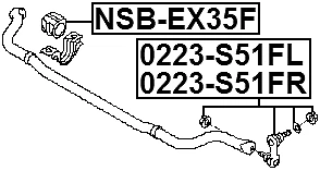 Estabilizador de eslabones de barra estabilizadora delantera derecha FEBEST 0223-S51FR OEM 54618-1CA1A Foto 2 de 3