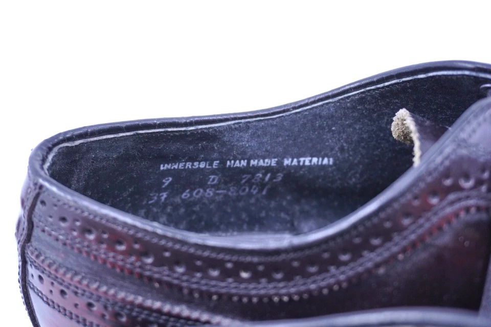 Vtg 60's British Walkers Mens Sz 9 D Shell Cordovan Leather Shoe Wingtip Brogue - Image 2 of 4