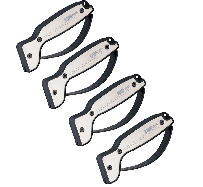 4 PACK AccuSharp Pro Tool Knife Reversible Tungsten Carbide Sharpeners w/ Rubber