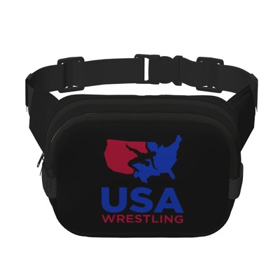 USA Wrestling Square Double Layer Waist Bag Portable Cycling Belt Bag