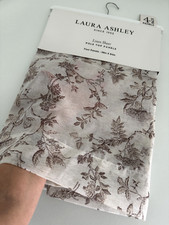 Laura Ashley Window Curtains 4 Panels 38 x 84 Beige Brown Sheer Elderwood Linen