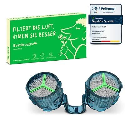 BEST BREATH Filtro de protección nasal contra alergias y polvo - 30 filtros desechables incl.