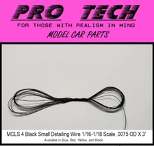 1:16-1:18 Scale MCLS 4 BLK Small Detailing Wire 3’ LBR Model Parts PRO TECH