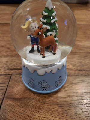 Hallmark Rudolph the Red-Nosed Reindeer Musical Snow Globe Retired No Box HTF 
